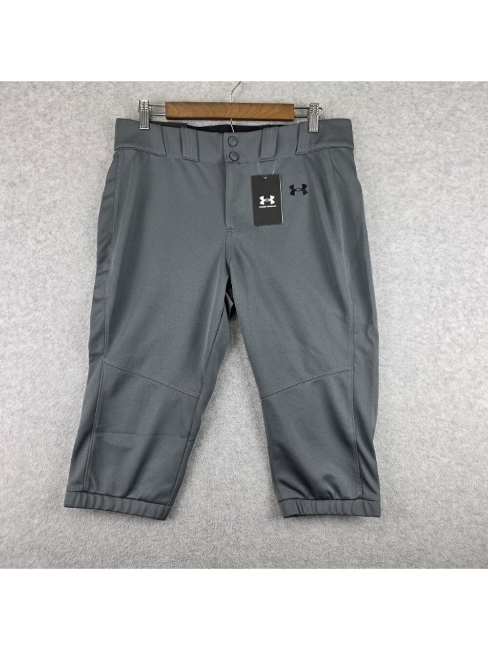 Under Armour Utility Softball Pants Womens L Gray Cropped Stretch NWT